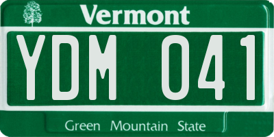 VT license plate YDM041