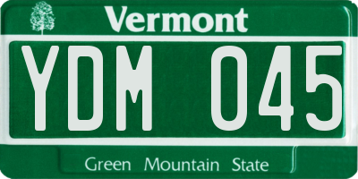 VT license plate YDM045