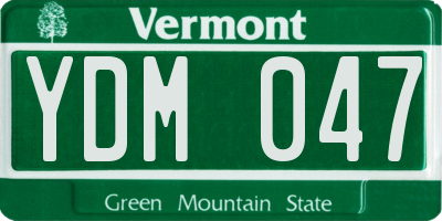 VT license plate YDM047