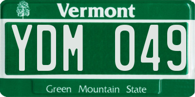 VT license plate YDM049