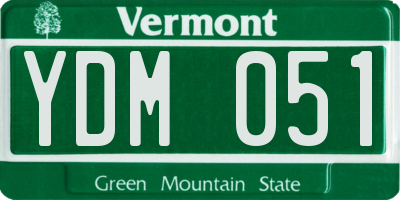 VT license plate YDM051