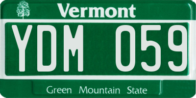 VT license plate YDM059