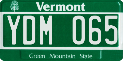 VT license plate YDM065