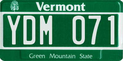 VT license plate YDM071
