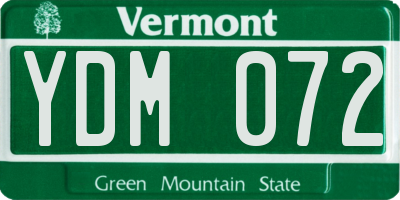 VT license plate YDM072