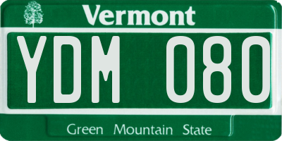 VT license plate YDM080