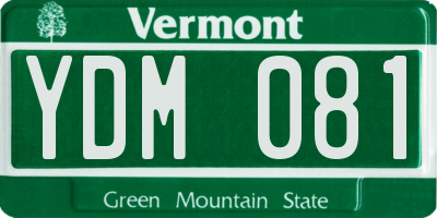 VT license plate YDM081