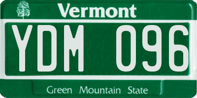 VT license plate YDM096