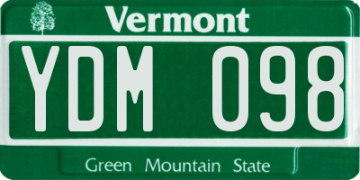VT license plate YDM098