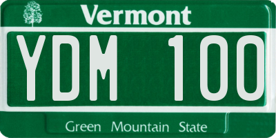 VT license plate YDM100