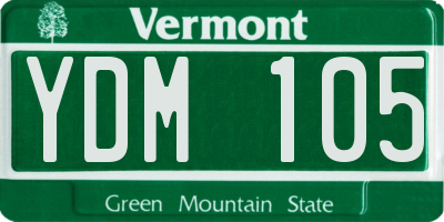 VT license plate YDM105