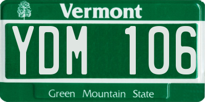 VT license plate YDM106