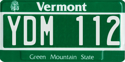 VT license plate YDM112