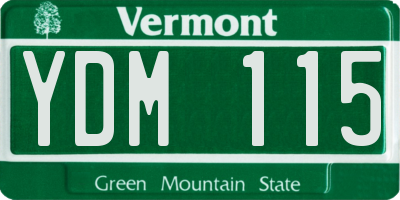 VT license plate YDM115