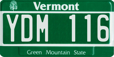 VT license plate YDM116