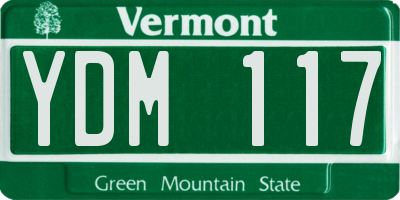 VT license plate YDM117