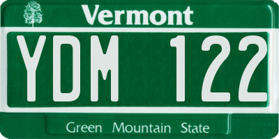VT license plate YDM122
