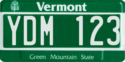 VT license plate YDM123