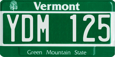 VT license plate YDM125