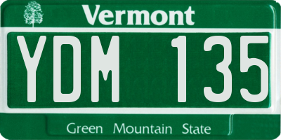 VT license plate YDM135