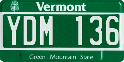VT license plate YDM136