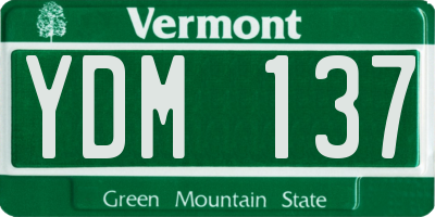 VT license plate YDM137
