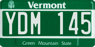 VT license plate YDM145