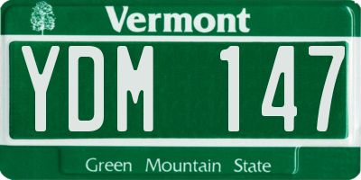 VT license plate YDM147