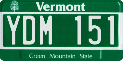 VT license plate YDM151