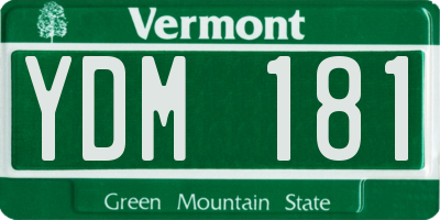 VT license plate YDM181