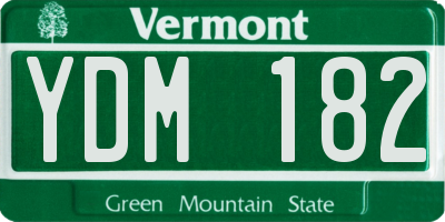 VT license plate YDM182
