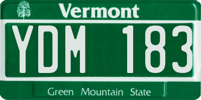 VT license plate YDM183