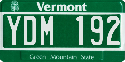 VT license plate YDM192