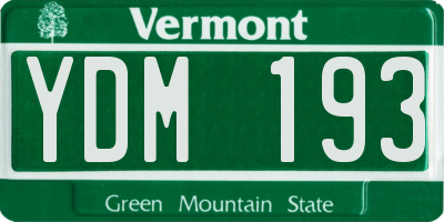VT license plate YDM193