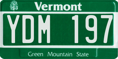 VT license plate YDM197