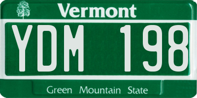 VT license plate YDM198