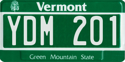 VT license plate YDM201