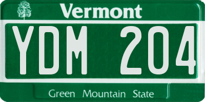 VT license plate YDM204