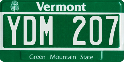 VT license plate YDM207