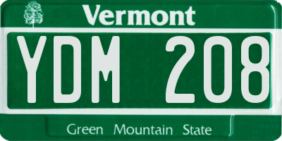 VT license plate YDM208