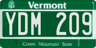 VT license plate YDM209