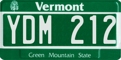 VT license plate YDM212