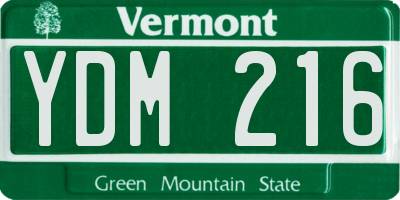 VT license plate YDM216