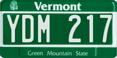 VT license plate YDM217