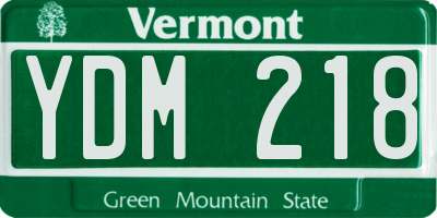 VT license plate YDM218