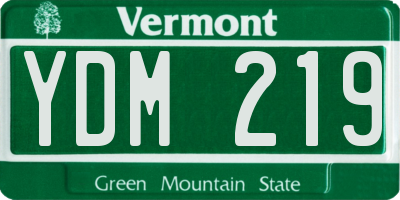 VT license plate YDM219