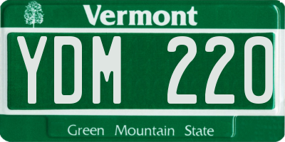 VT license plate YDM220