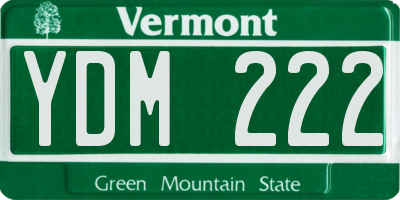 VT license plate YDM222