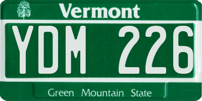 VT license plate YDM226