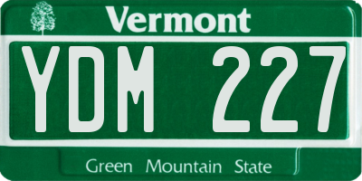 VT license plate YDM227